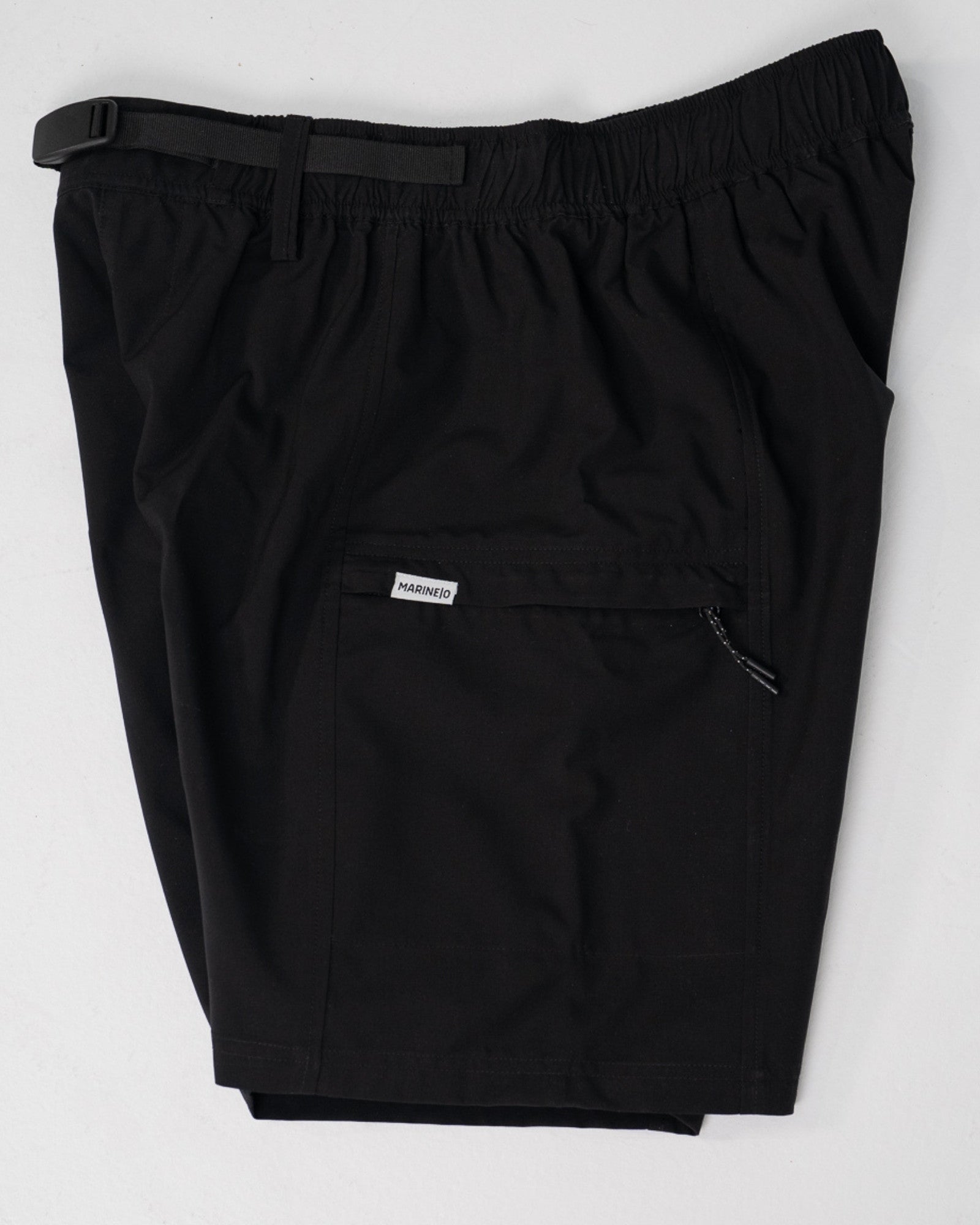 MARINE|O Merino Wool Walkshorts - lifestyle action shot, non-toxic plastic-free men's shorts